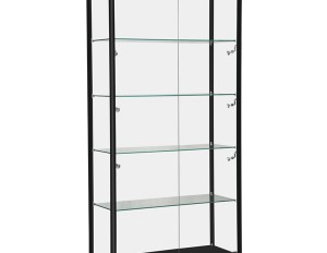BLACK ALU FRAMED SHOWCASE-39″L