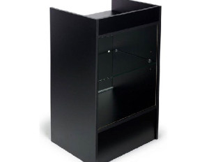 CASH REGISTER STAND W/GLASS BLACK
