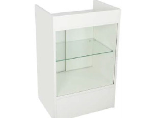 CASH REGISTER STAND W/GLASS WHITE