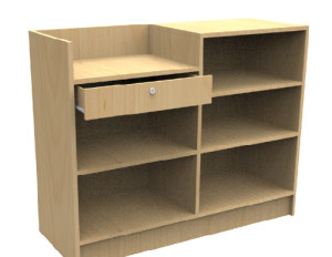 CASH WRAY REGISTER COUNTER MAPLE